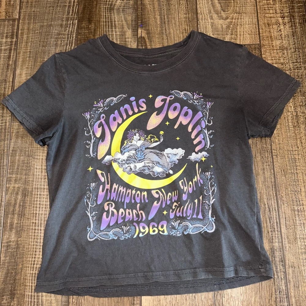 Janis Joplin Graphic Tee - Dark Grey